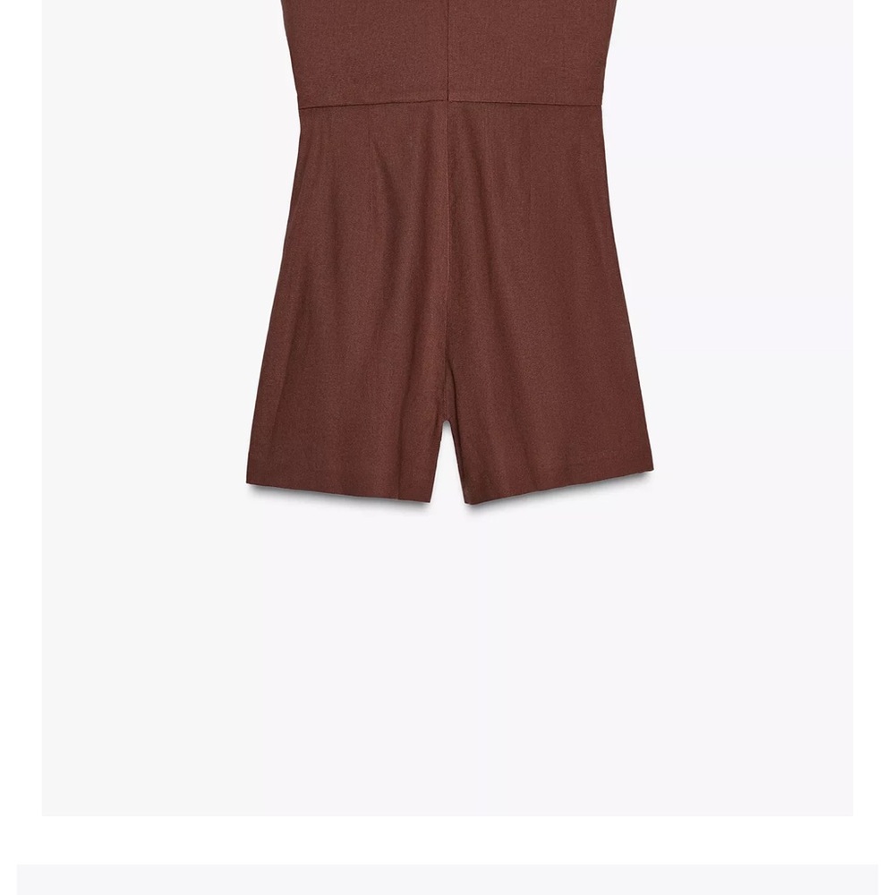Zara Elegant linen Strapless Rust jumpsuit - Picture 16 of 16